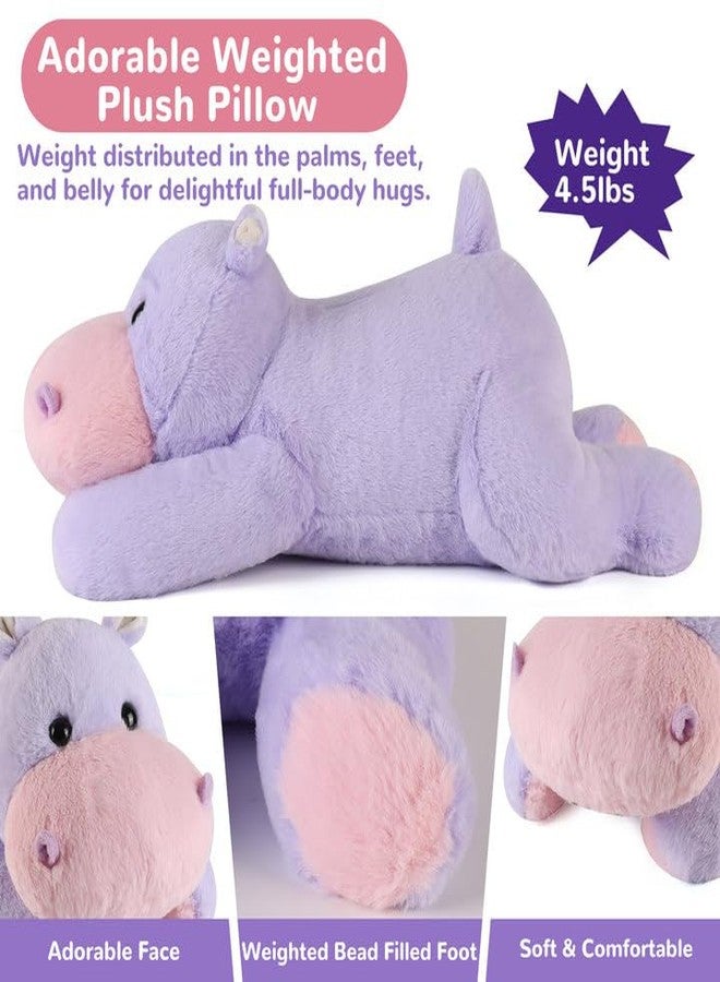 meowtastic Hippo Weighted Stuffed Animals - 22 Inch 4.5 Pounds Weighted Plush Hippo Stuffed Animals - Big Toys Pillow - Cute Plush Toys Gifts for Kids & Adults (22" 4.5 lbs) - Image 3